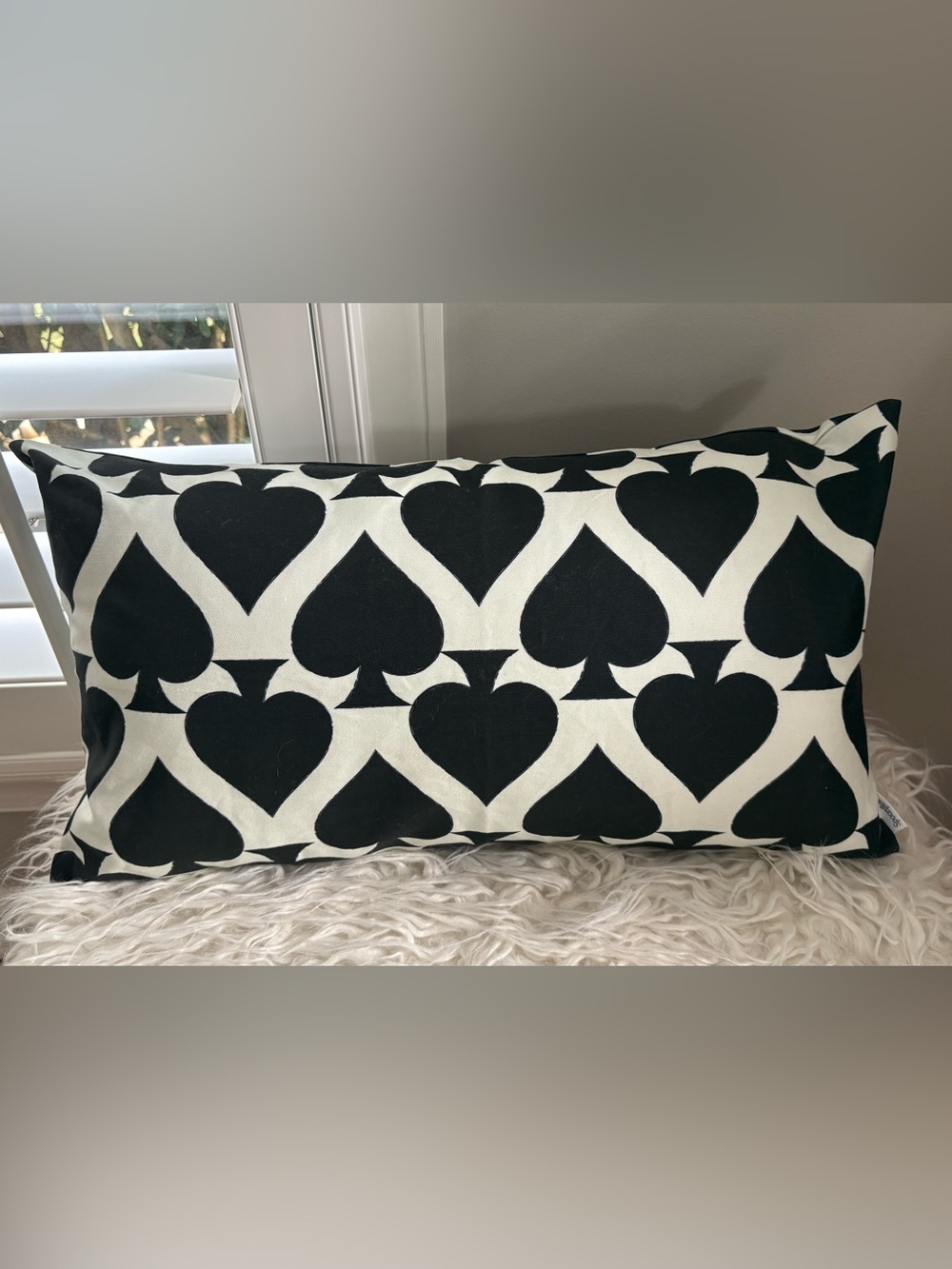 New Spoonflower Black + White Spade Lumbar Pillow 24" × 14" Linen
Cotton $55